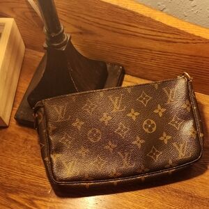 Louis Vuitton Monogram Mini Pochette - Brown and Gold Signature